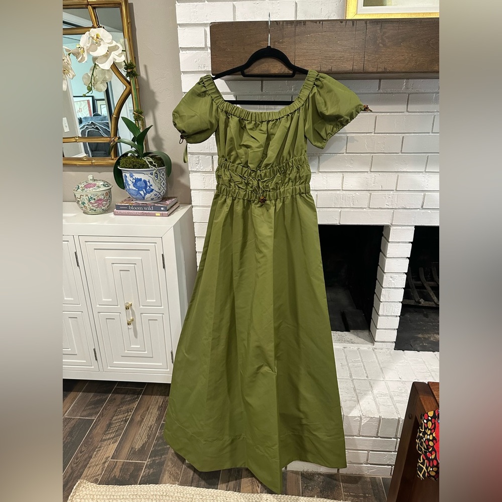 STAUD Olive Green Maxi Dress